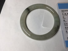 Load image into Gallery viewer, 54.2mm certified 100% natural type A certified light green with floating seaweed round cut jadeite jade bangle BM62-6610