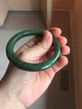 Load image into Gallery viewer, 55mm Certified 100% Natural Deep Pine Green/Black "Serene Ember Forest" Nephrite (red-skin nephrite 红皮碧玉) Bangle HT168-19-6175