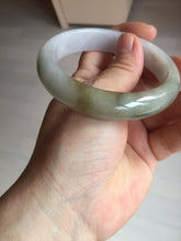 Load image into Gallery viewer, 57mm certified Type A 100% Natural dark green purple white Jadeite Jade bangle Y157-3002