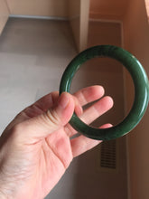 Load image into Gallery viewer, 55mm Certified 100% Natural Deep Pine Green/Black "Serene Ember Forest" Nephrite (red-skin nephrite 红皮碧玉) Bangle HT168-19-6175