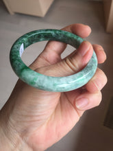 Load image into Gallery viewer, 57.5mm Certified Type A 100% Natural Sunny Green, Deep Forest Green, Gray & Black Jadeite Jade Bangle AZ159-4038
