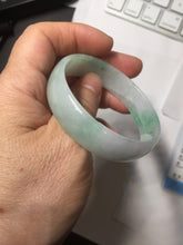 Load image into Gallery viewer, 51.5mm Certified Type A 100% Natural sunny green light green white thin Jadeite Jade bangle AZ189-1583