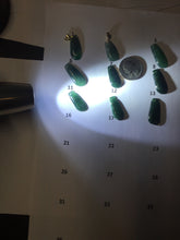 Load image into Gallery viewer, 100% Natural type A dark green gray black Guatemala Jadeite Jade thin blessed melon pendant PA210