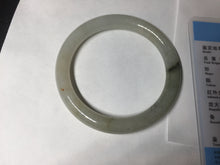 Load image into Gallery viewer, 53.3mm certified 100% natural Type A light green yellow with floating seaweed round cut jadeite jade bangle BM63-6612