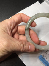 Load image into Gallery viewer, 53.3mm certified 100% natural Type A light green yellow with floating seaweed round cut jadeite jade bangle BM63-6612