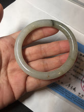 Load image into Gallery viewer, 53.3mm certified 100% natural Type A light green yellow with floating seaweed round cut jadeite jade bangle BM63-6612