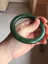 Load image into Gallery viewer, 57.5mm Certified 100% Natural Deep Pine Green/Black "Serene Ember Forest" Nephrite (red-skin nephrite 红皮碧玉) Bangle HT168-18-3922