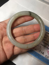Load image into Gallery viewer, 53.3mm certified 100% natural Type A light green yellow with floating seaweed round cut jadeite jade bangle BM63-6612