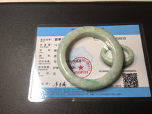 Load image into Gallery viewer, 52.3mm Certified Type A 100% Natural sunny green white chubby Jadeite bangle PE98-6212