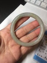Load image into Gallery viewer, 53.3mm certified 100% natural Type A light green yellow with floating seaweed round cut jadeite jade bangle BM63-6612
