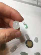 Load image into Gallery viewer, 100% natural type An icy watery light purple green white blessed melon 福瓜) Jadeite Jade pendant group BP58