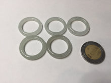 Load image into Gallery viewer, 100% natural type A icy watery light green/white jadeite jade band ring group R116