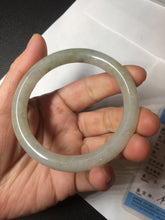 Load image into Gallery viewer, 53.3mm certified 100% natural Type A light green yellow with floating seaweed round cut jadeite jade bangle BM63-6612