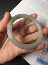 Load image into Gallery viewer, 53.3mm certified 100% natural Type A light green yellow with floating seaweed round cut jadeite jade bangle BM63-6612