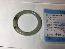 Load image into Gallery viewer, 51.5mm certified 100% natural Type A light green yellow with floating seaweed round cut jadeite jade bangle BM64-6613