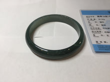 Load image into Gallery viewer, 58.6mm Certified Type A 100% Natural dark green/blue/gray/black with flying snow Guatemala Jadeite bangle BS155-0123