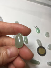 Load image into Gallery viewer, 100% natural type An icy watery light purple green white blessed melon 福瓜) Jadeite Jade pendant group BP58