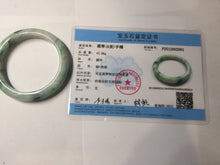 Load image into Gallery viewer, 53.5mm certified type A 100% Natural sunny green light green Jadeite Jade bangle PA261-2991