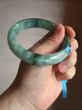 Load image into Gallery viewer, Shopify only 59mm Certified Type A 100% Natural dark green flying flowers Jadeite Jade bangle BF126-8561