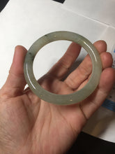 Load image into Gallery viewer, 51.5mm certified 100% natural Type A light green yellow with floating seaweed round cut jadeite jade bangle BM64-6613