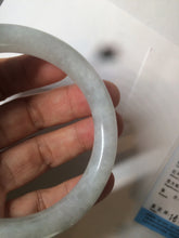 Load image into Gallery viewer, 54mm Certified type A 100% Natural white/light green round cut Jadeite bangle W98-6505