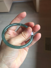 Load image into Gallery viewer, 56.3mm Certified Type A 100% Natura dark blue/green/gray/black Guatemala slim round cut Jadeite bangle PJ109-5626