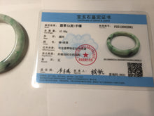 Load image into Gallery viewer, 53.5mm certified type A 100% Natural sunny green light green Jadeite Jade bangle PA261-2991