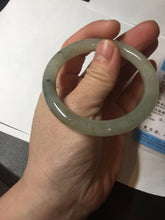Load image into Gallery viewer, 51.5mm certified 100% natural Type A light green yellow with floating seaweed round cut jadeite jade bangle BM64-6613