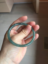 Load image into Gallery viewer, 56.3mm Certified Type A 100% Natura dark blue/green/gray/black Guatemala slim round cut Jadeite bangle PJ109-5626