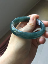 Load image into Gallery viewer, 59mm Certified Type A 100% Natural dark green/blue/gray/black Guatemala Jadeite bangle PJ139-1480