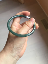 Load image into Gallery viewer, 59mm Certified Type A 100% Natural dark green/blue/gray Guatemala slim round cut Jadeite bangle PA156-8848