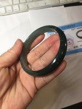 Load image into Gallery viewer, 58.6mm Certified Type A 100% Natural dark green/blue/gray/black with flying snow Guatemala Jadeite bangle BS155-0123