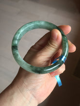 Load image into Gallery viewer, Shopify only 59mm Certified Type A 100% Natural dark green flying flowers Jadeite Jade bangle BF126-8561