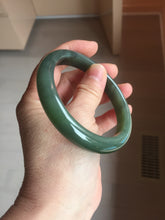 Load image into Gallery viewer, 61mm Certified 100% Natural dark Green/Gray/Black Nephrite Bangle HF137-8883