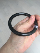 Load image into Gallery viewer, 58.5mm 100% Natural dark green/black meteorite Stellar Night sky round cut nephrite bangle HF105-8794