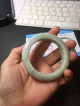 Load image into Gallery viewer, 52.3mm Certified Type A 100% Natural sunny green white chubby Jadeite bangle PE98-6212