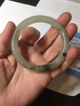 Load image into Gallery viewer, 51.5mm certified 100% natural Type A light green yellow with floating seaweed round cut jadeite jade bangle BM64-6613