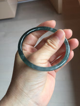 Load image into Gallery viewer, 55.7mm Type A 100% Natural dark green/blue/gray/black Guatemala slim round cut Jadeite bangle PJ108-5630