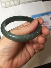 Load image into Gallery viewer, 58.6mm Certified Type A 100% Natural dark green/blue/gray/black with flying snow Guatemala Jadeite bangle BS155-0123