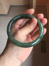 Load image into Gallery viewer, 61mm Certified 100% Natural dark Green/Gray/Black Nephrite Bangle HF137-8883