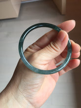 Load image into Gallery viewer, 55.7mm Type A 100% Natural dark green/blue/gray/black Guatemala slim round cut Jadeite bangle PJ108-5630