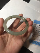 Load image into Gallery viewer, 51.5mm certified 100% natural Type A light green yellow with floating seaweed round cut jadeite jade bangle BM64-6613