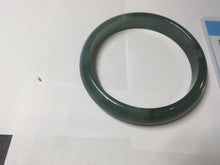 Load image into Gallery viewer, 59mm Certified Type A 100% Natural icy watery dark green/blue/gray/black Guatemala Jadeite bangle BS156-0131