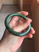Load image into Gallery viewer, 54.8mm Certified 100% Natural Deep Pine Green/Black "Serene Ember Forest" Nephrite (red-skin nephrite 红皮碧玉) Bangle HT168-17-6188