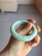 Load image into Gallery viewer, 52.3mm Certified Type A 100% Natural sunny green white chubby Jadeite bangle PE98-6212
