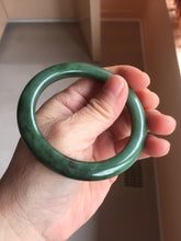Load image into Gallery viewer, 54.8mm Certified 100% Natural Deep Pine Green/Black "Serene Ember Forest" Nephrite (red-skin nephrite 红皮碧玉) Bangle HT168-17-6188