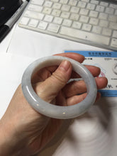 Load image into Gallery viewer, 59.8mm Certificated Type A 100% Natural White purple gray Jadeite Jade bangle AA116-8440