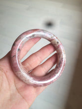 Load image into Gallery viewer, 56mm 100% natural chubby pink rose stone (Rhodonite) round cut bangle XY70
