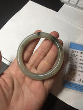 Load image into Gallery viewer, 51.5mm certified 100% natural Type A light green yellow with floating seaweed round cut jadeite jade bangle BM64-6613