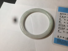Load image into Gallery viewer, 54.8mm Certified type A 100% Natural light green/white round cut Jadeite bangle W100-6500 Add-on item!